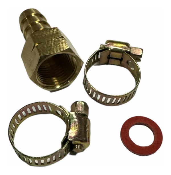Adaptador Para Regulador De Gas Hilo Izquierdo 3/8 + Abrazaderas.
