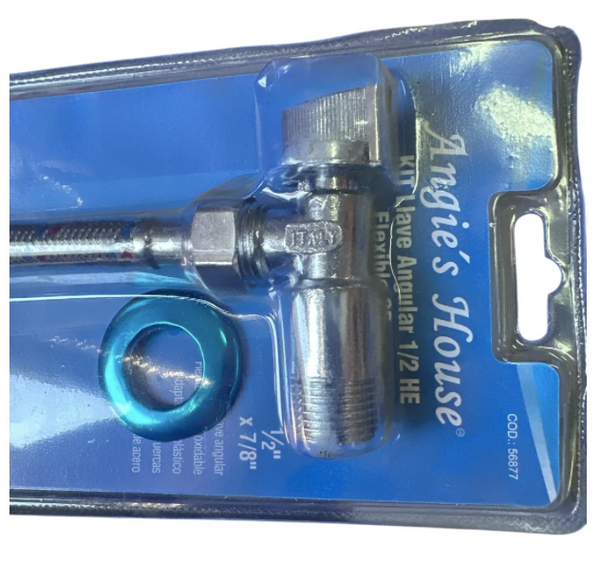 Kit Llave De Paso 1/2 Baño + Flexible De Estanque F3C