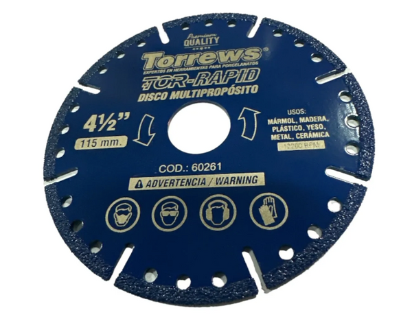 Disco Corte 4 1/2 Multiproposito Madera Torrews