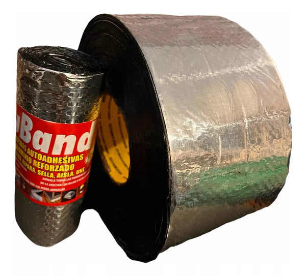 Cinta Tapagoteras Aluminio Reforzado Aquaband 10cm X 25mt Súper Rollo.