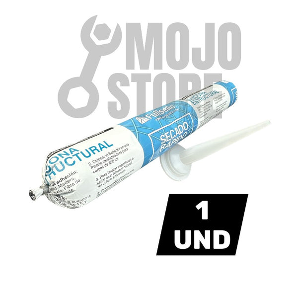 Silicona Estructural Negro 600ml Fullsello Secado Rapido