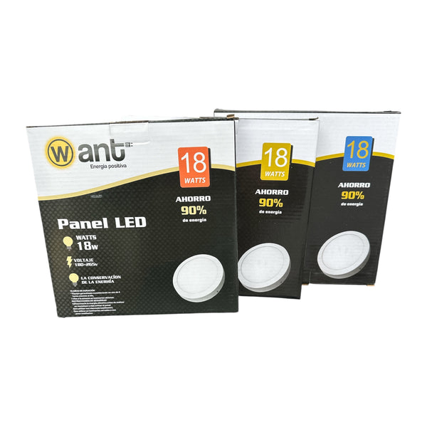 PLAFON FOCO  PANEL ECO LED SOBREPUESTO 18W REDONDO WANT CERTIFICADO SEC
