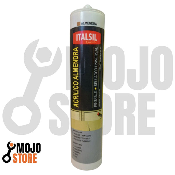 SILICONA PINTABLE ACRILICA ITALSIL 280ml BLANCO GRIS ALMENDRA