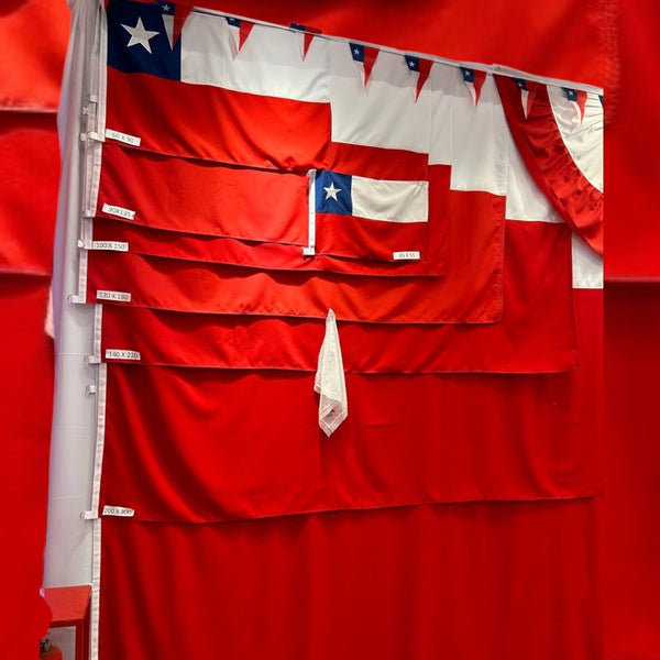 Bandera De Chile Alta Calidad Bordada Bistrech 100% Poliéster.