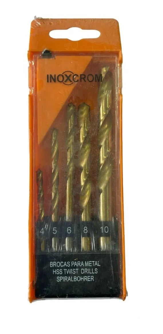 Set 5 Brocas Para Madera Metal (4 5 6 8 10mm) Inoxcrom