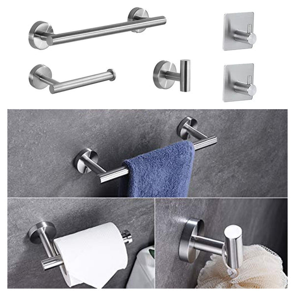 Set 5 Accesorios De Baño Acero Inoxidable