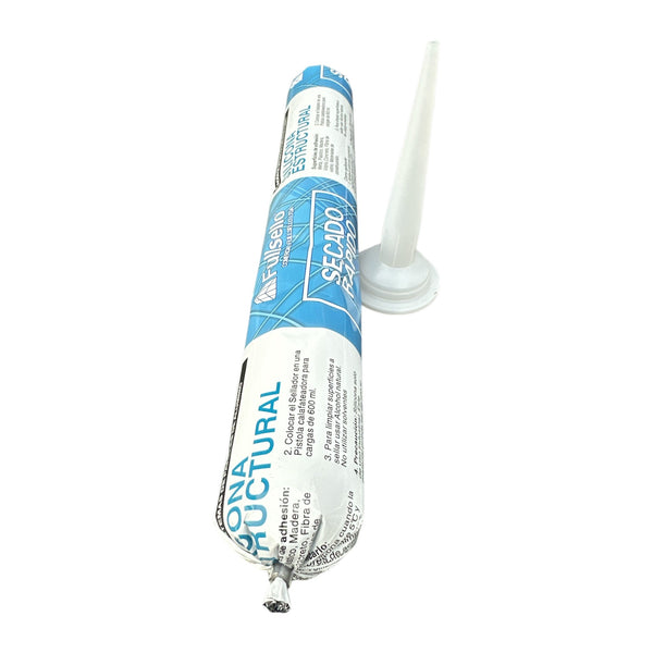 Silicona en Pate Estructural Negra 600ml Fullsello Secado Rapido