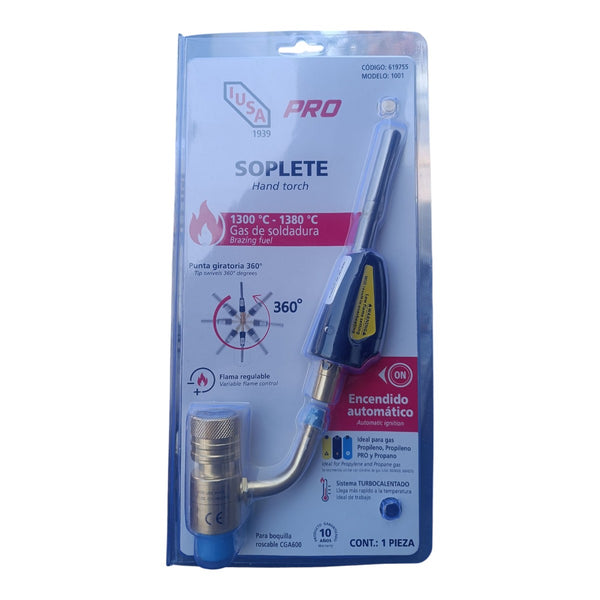 Soplete IUSA Pro Para Plata Punta Giratoria Encendido Automatico Para Gas Mapp.