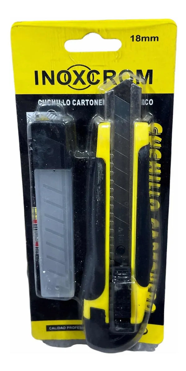 Cuchillo Cartonero Economico + Hojas De Repuesto Inoxcrom