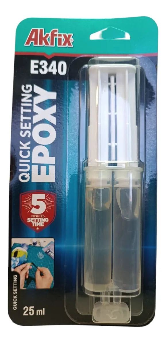 E340 Adhesivo Epoxi De Curado Rápido 25ML AKFIX