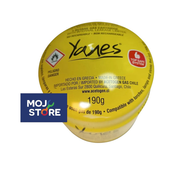 Gas Butano Cartucho 190g Yanes C/ Válvula De Seguridad